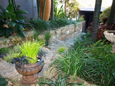 Garden sandstone stairway